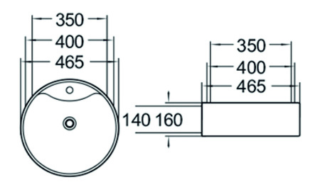 Раковина накладная (40х40) SantiLine SL-1070