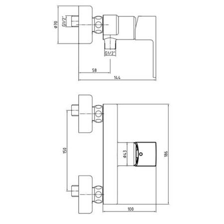 Смеситель для душа Eca Nita 102154026EX