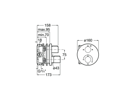 Смеситель для ванны Roca T-1000 5A0C09CN0 черный