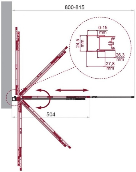 Душевая шторка BelBagno Luce LUCE-VF-11-80/145-C-NERO