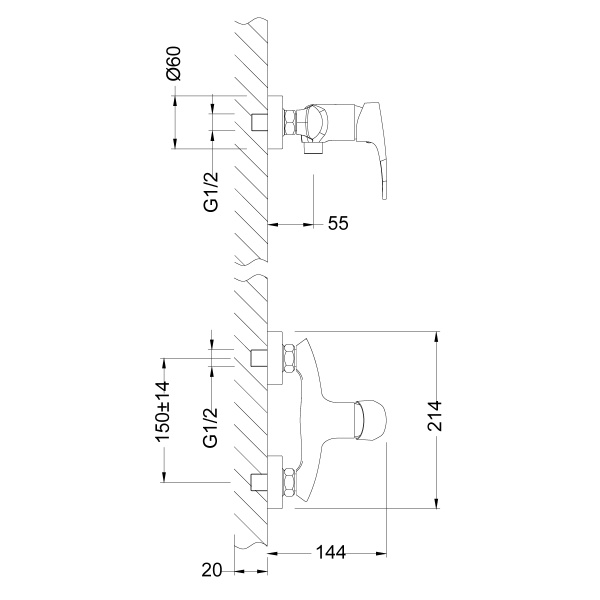 Смеситель для душа Lemark Linara (LM0403C)