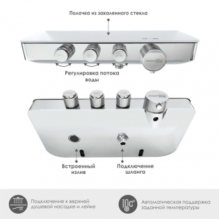 Смеситель для ванны WasserKRAFT Mindel 8599 Thermo