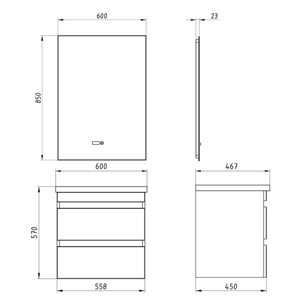 Тумба под раковину ASB-mebel  Лира 60 10675