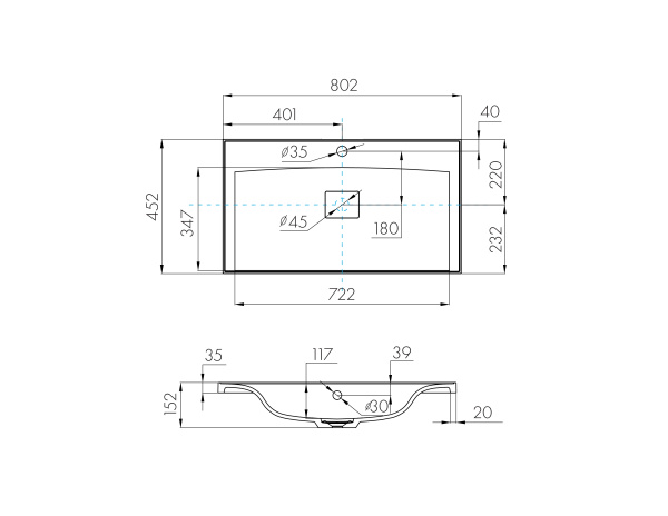Раковина Aquaton Айрис M 800 белая 1A73263KAG010