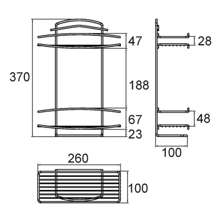 Полка двухъярусная прямая Milardo , проволока стальная (212W020M44)