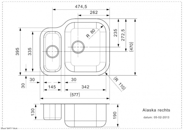 Мойка кухонная Reginox Alaska Right 42920