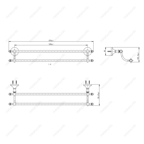 Двойная держатель для полотенец Melana  MLN-821002