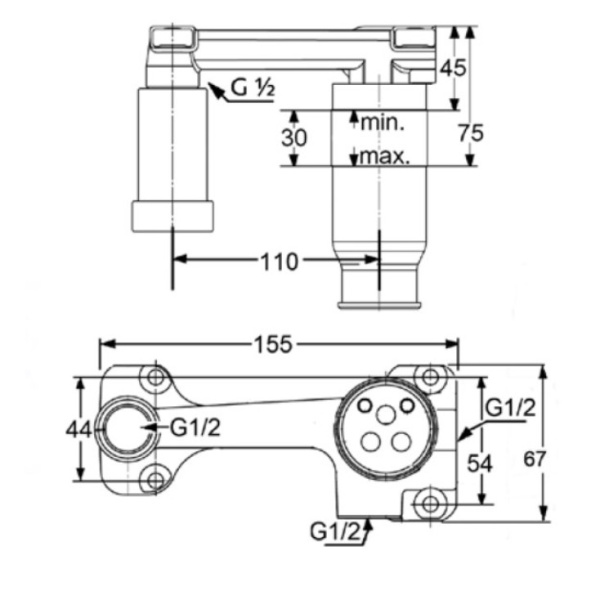 Встраиваемый комплект для смесителя для раковины Kludi Ambienta 38242