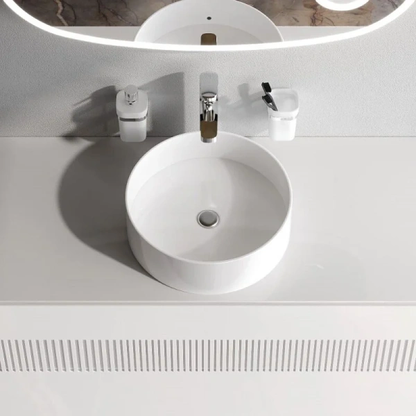 Раковина накладная (40х40) Am.Pm Func M8FWCC40400WG белый