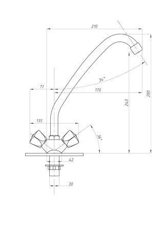 Смеситель для кухни ПСМ-Профсан СТАНДАРТ-Б ПСМ PSM-127-50