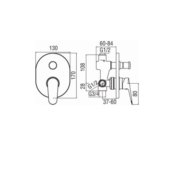 Смеситель для ванны NOBILI Blues BS101100CR