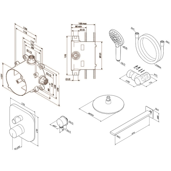 Душевой комплект AM.PM FM005RH00