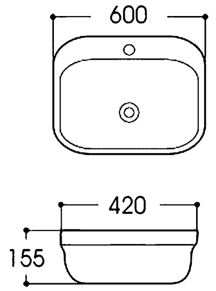 Раковина накладная (60х42) Aquatek AQ6042-00