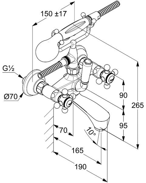 Смеситель для ванны Kludi Adlon/1926 514410520