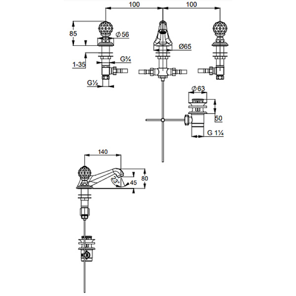 Смеситель для раковины Kludi Adlon/1926 5104605G5