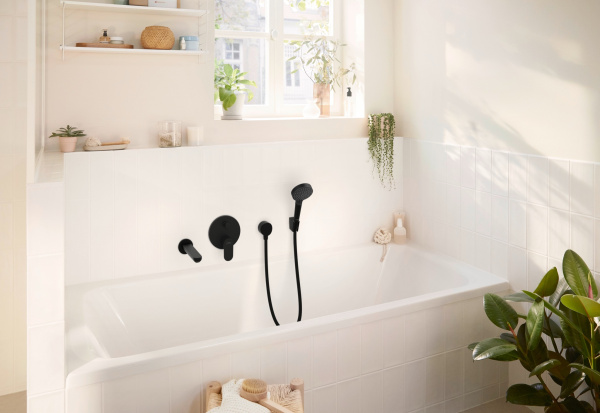 Смеситель для ванны встраиваемый Hansgrohe Rebris S 72466670 черный матовый