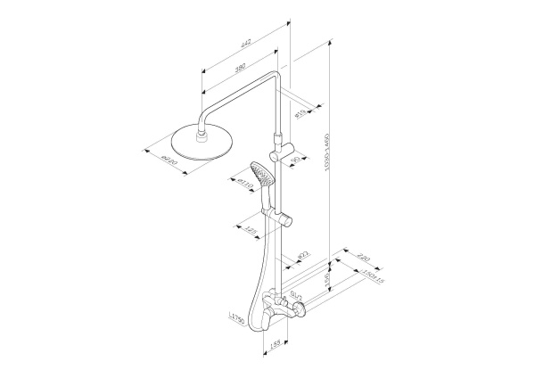 Душевая система Am.Pm Sunny F0785C800