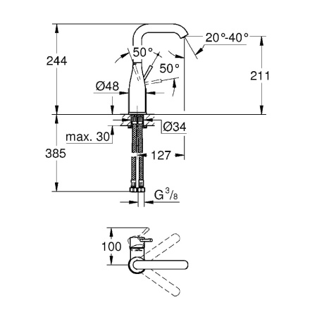 Смеситель для раковины Grohe Essence 24177001