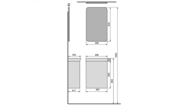 Тумба подвесная Velvex Bio tpBIO.40-31