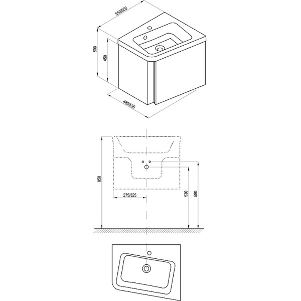 Тумба под раковину Ravak SD 10° 55 R X000000742