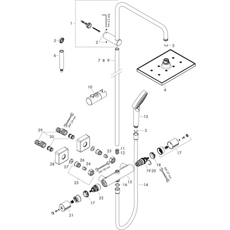 Душевая система Hansgrohe Vernis Shape Showerpipe 230 26286000, хром