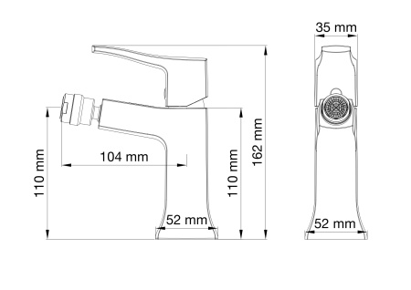 Смеситель для биде WONZON & WOGHAND FLEX, хром WW-88016072-CR