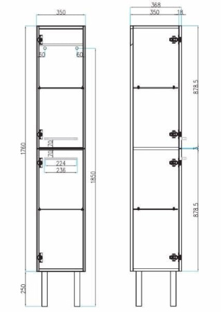 Шкаф-пенал Villeroy&Boch 2DAY2 A99601E6