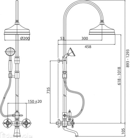Душевая система Cezares Livello LORD-CVD-01-M