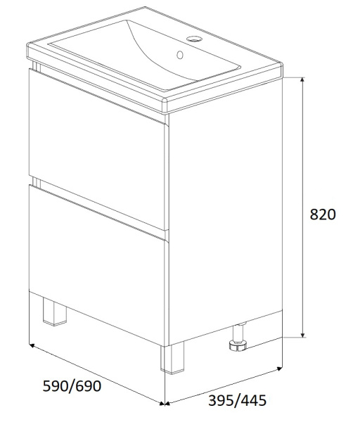 Тумба под раковину 1Marka  New Aris 70Н Ц0000019920