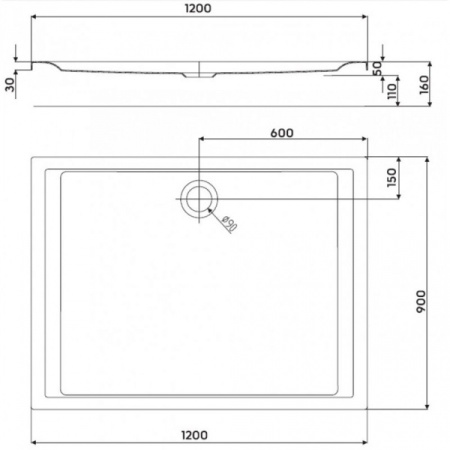 Душевой поддон Kolo Pacyfik AntiSlide 120x90 XBP0729101