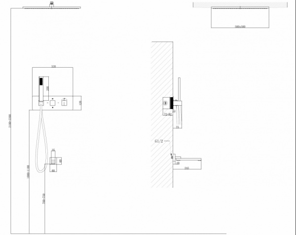 Душевой комплект ABBER Daheim AF8254NG скрытого монтажа с изливом, термостат, никель Душевой комплект ABBER Daheim AF8254NG скрытого монтажа с изливом, термостат, никель