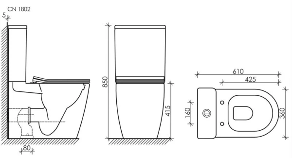 Чаша с сиденьем Ceramica Nova Highlight Rimless CN1802-B без бачка