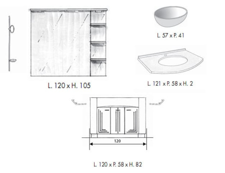 Топ для раковины белый Labor Legno PB120