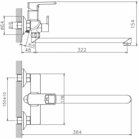 Смеситель для ванны Haiba HB22176