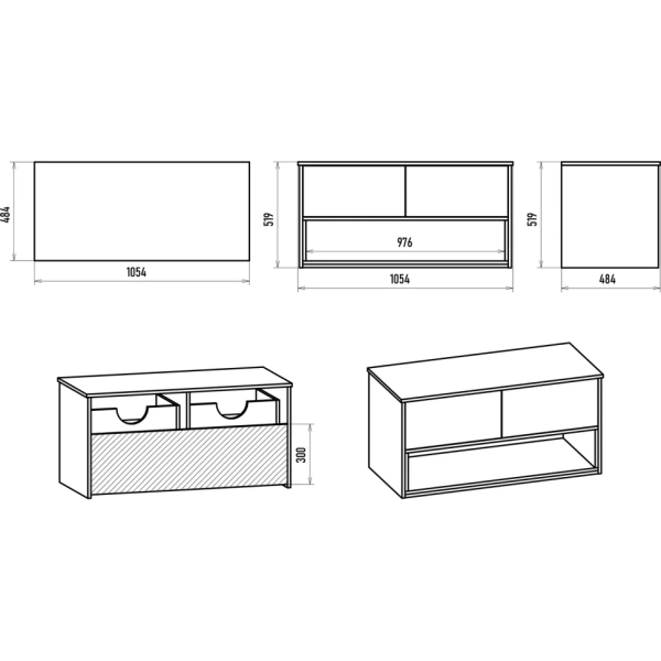 Тумба под раковину Brevita Bergen 105 BER-07105-19-01-2Я