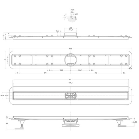 Душевой лоток BelBagno Luce BB-LD-LUCE-90-CR