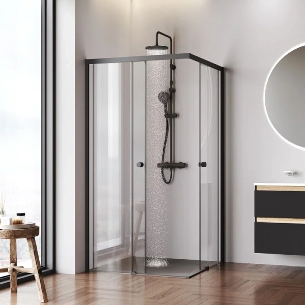 Душевой уголок (100х100) Am.Pm X-Joy W94G-403-100100-BT1K черный матовый