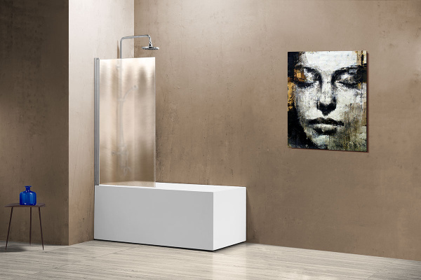 Душевая шторка на ванну VSB-11800CH (80х140) хром, стекло шиншилла