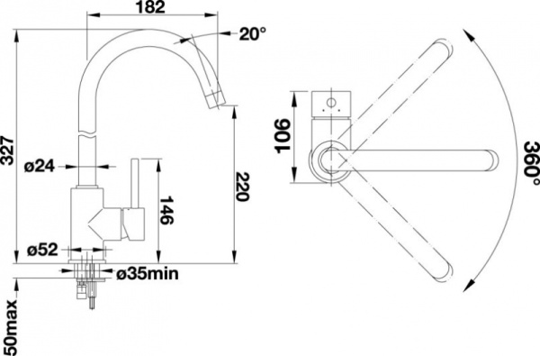 Комплект Blanco LEGRA 6 S Compact (антрацит) + MIDA (антрацит) 521302M2