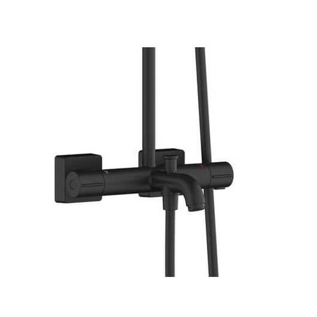 Душевая система с термостатом Hansgrohe Vernis Shape Showerpipe 230 1jet 26900670 черный матовый