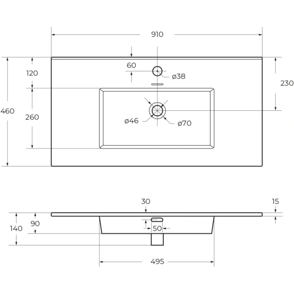 Керамическая раковина CEZARES CZR-8002-90