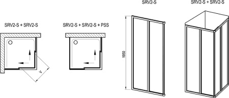 Душевая дверь Ravak Supernova SRV2-100 195 S 14VA03O2Z1