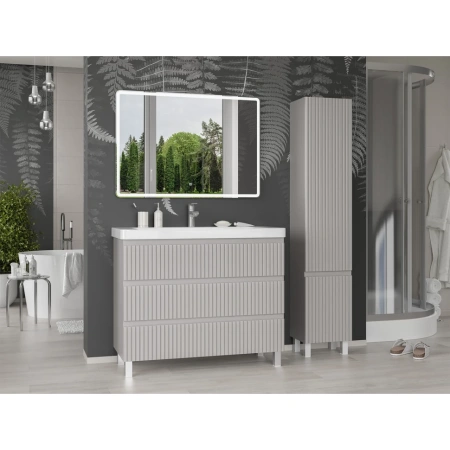 Тумба с раковиной 105 Brevita Victory УТ000023622 серый шелк