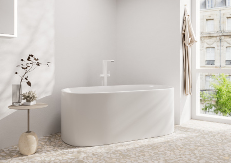 Смеситель для ванны напольный Hansgrohe Tecturis E 73445700 белый матовый