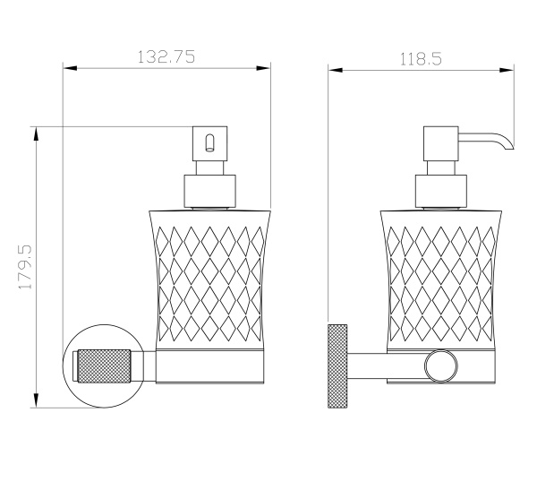 Дозатор мыла WONZON & WOGHAND MAJESTIC, черный/золото WW-9224