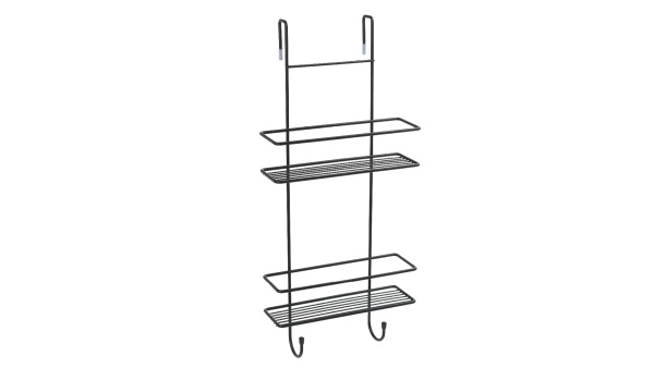 Полка двойная для душевой кабины Fixsen черная FX-740B-2