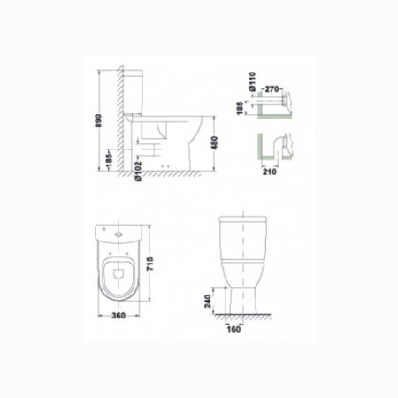 Чаша унитаза GALA Blue 10062