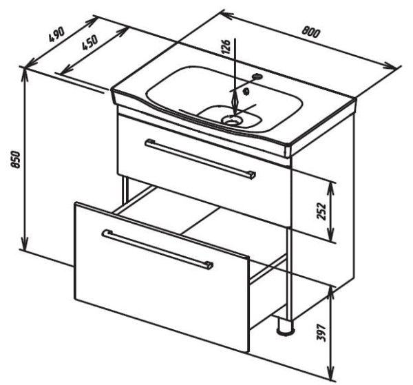 Тумба под раковину напольная AM.PM Like S M81FSX0802WG