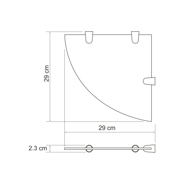 Полка стеклянная угловая WasserKRAFT K-533W