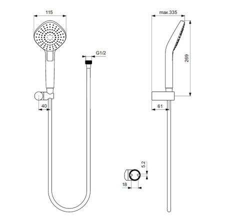 Душевой гарнитур Ideal Standard Ideal Rain Evo Diamond L3 B2240AA